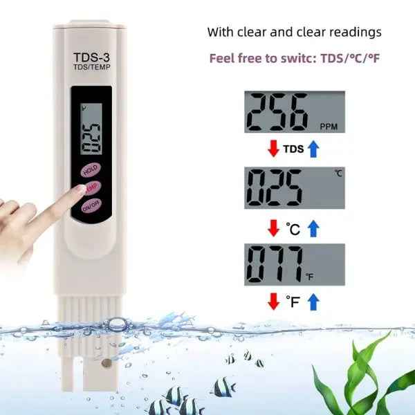 Portable TDS Water Quality Tester - Digital Pen Meter for High Purity Water Measurement
