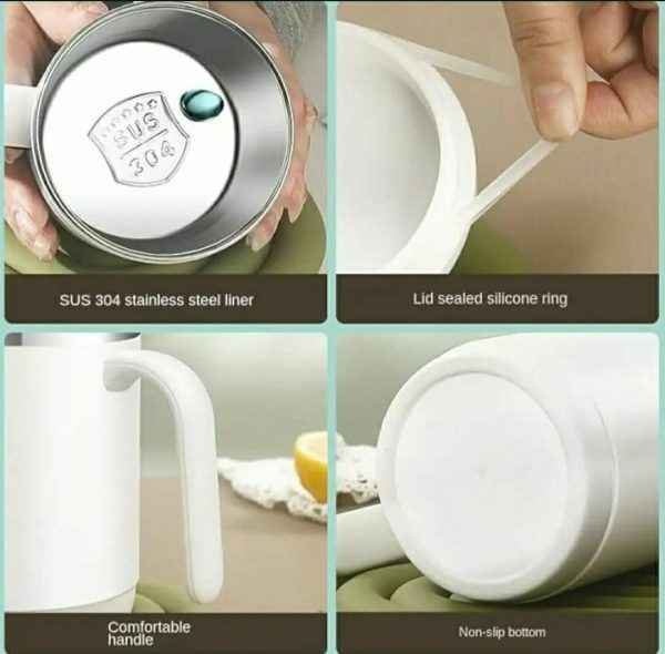 Stainless Steel Coffee Mug | Office Cup | Tea Cup | Insulated Coffee Mug With Handle | Premium Clear Cap Mug With Lid For Coffee,tea &milk 500 Ml (random Color)