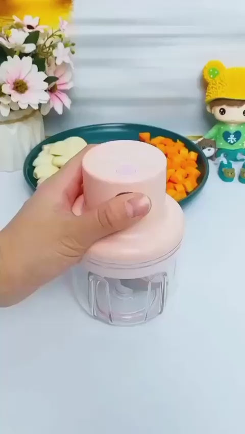 250ml Mini USB Rechargeable Grinder Food Chopper - Single Bowl, Portable, and Rechargeable
